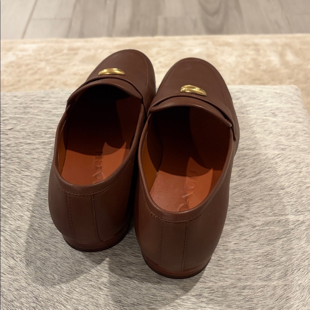 Coach Brown Leather Loafers - Picture 4 of 10